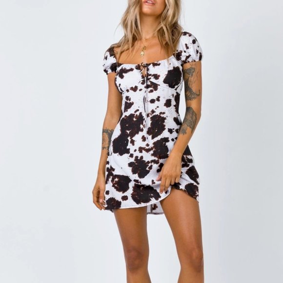 Princess Polly Dresses & Skirts - Motel Gaval Dress Cow Hide (Size 8-10)